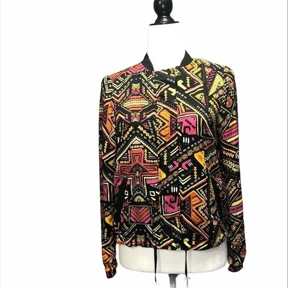 H&M x Coachella Geo Aztec Printed Bomber Jacket - Picture 2 of 10